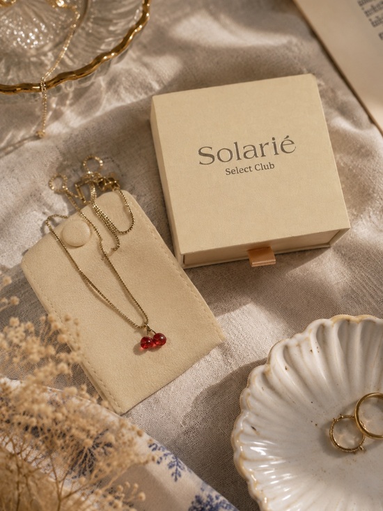 solarie Jewelry - Solarié Select Club Cherry Pendant Necklace Gold Tone NIB Y2K 🍒